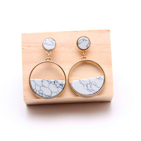 Circular Marble Earring